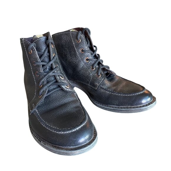 Roan Cass BLACK BARCELONA Handmade Ankle Lace Up Boots Size 10 Bed Stu - Picture 1 of 14